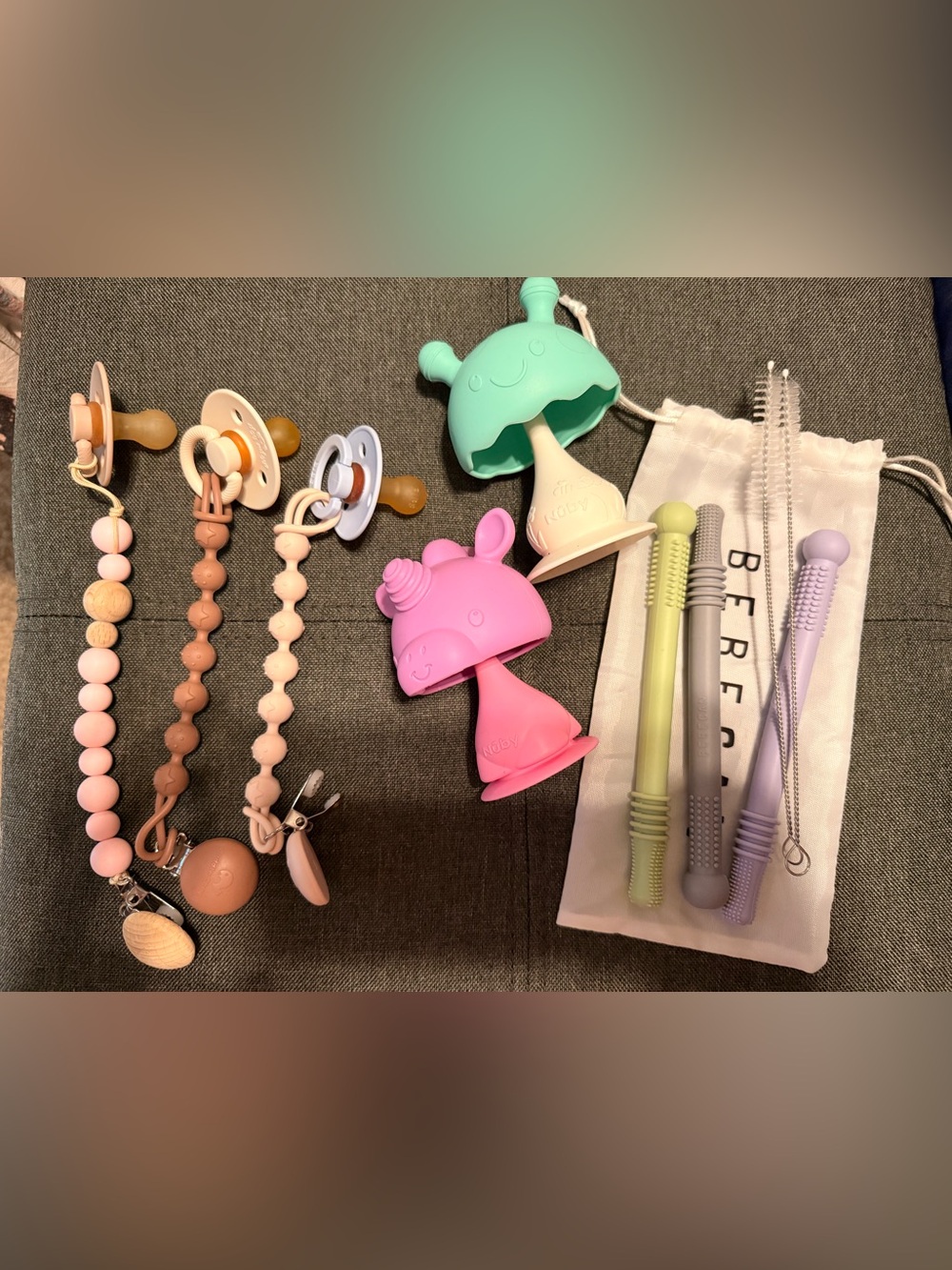 Pacifier, clip, and teether lot